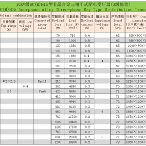 環(huán)氧樹(shù)脂澆注非晶合金三相干式配電變壓器