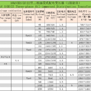 10kV級S(B)系列三相油浸式配電變壓器